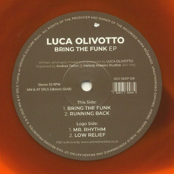 Luca Olivotto - Bring The Funk EP | Groove Culture Deep (GCV DEEP 008)