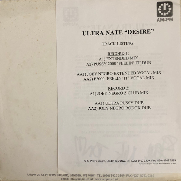 Ultra Naté - Desire (DJ Promo 2) | AM:PM (12 AMPMX DJ 133)