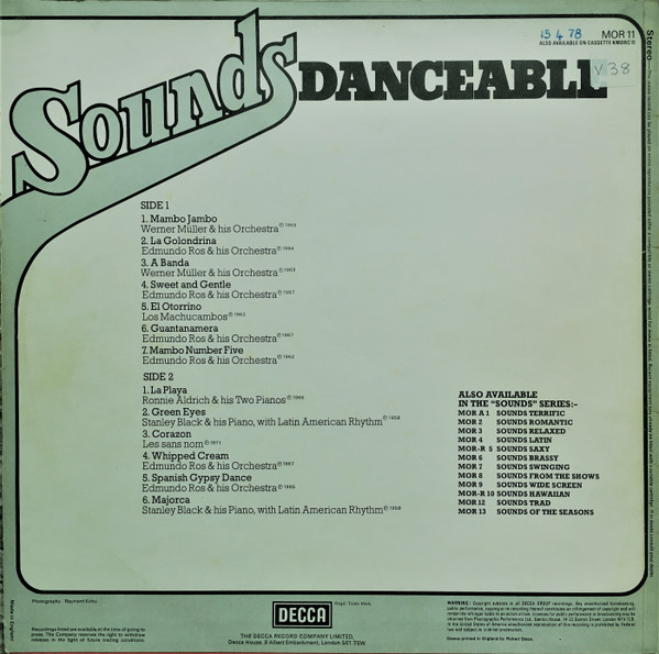 Various - Sounds Danceable | Decca (MOR 11)