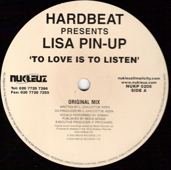 Hardbeat Presents Lisa Pin-Up - To Love Is To Listen | Nukleuz (NUKP 0208) - 2
