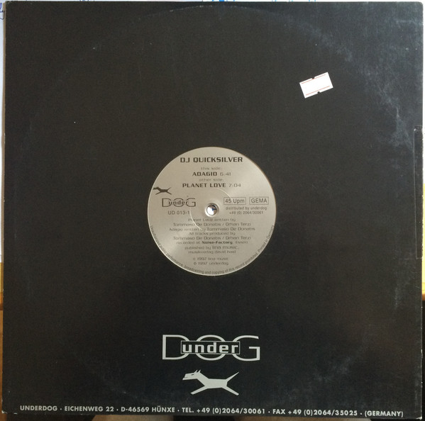 DJ Quicksilver - Planet Love / Adagio | Underdog (UD 013-1) - 4