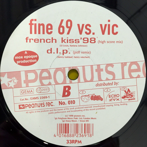 Fine 69 Vs. Vic - French Kiss '98 | Peanuts Records (EAMS 2369-1) - 2