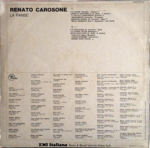 Renato Carosone - La Panse' | Emidisc (3C 048-50413 M) - 2