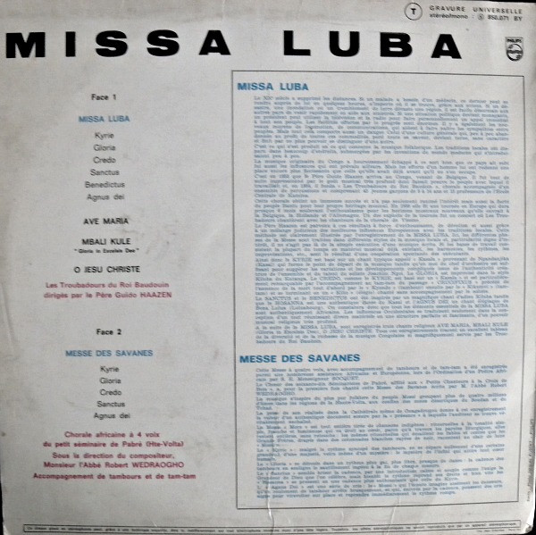 Les Troubadours Du Roi Baudouin - Missa Luba - Messe Des Savanes (De La Bande Originale Du Film "If..." "Sanctus") | Philips (850.071 BY) - 2 Les Troubadours Du Roi Baudouin - Missa Luba - Messe Des Savanes (De La Bande Originale Du Film "If..." "Sanctus") | Philips (850.071 BY) - 2