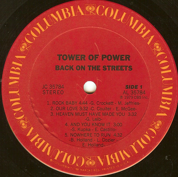 Tower Of Power - Back On The Streets | Columbia (JC 35784) - 3