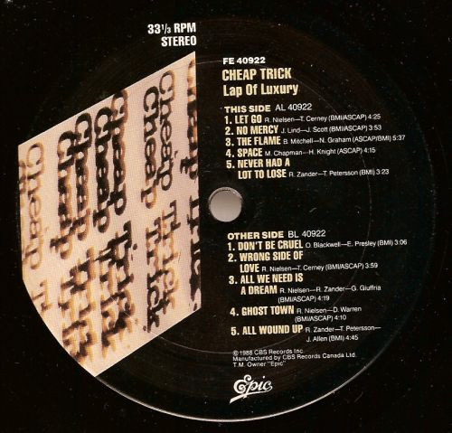 Cheap Trick - Lap Of Luxury [Vinyl] | Epic (40922) - 4