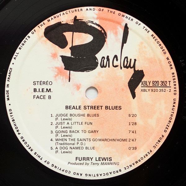 Furry Lewis - Beale Street Blues | Barclay (XBLY 920.352 T) - 4 Furry Lewis - Beale Street Blues | Barclay (XBLY 920.352 T) - 4