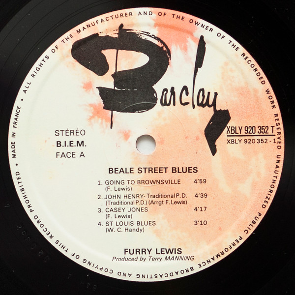 Furry Lewis - Beale Street Blues | Barclay (XBLY 920.352 T) - 3 Furry Lewis - Beale Street Blues | Barclay (XBLY 920.352 T) - 3