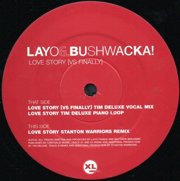 Layo & Bushwacka! - Love Story [Vs Finally] | XL Recordings (XLR154) - 4
