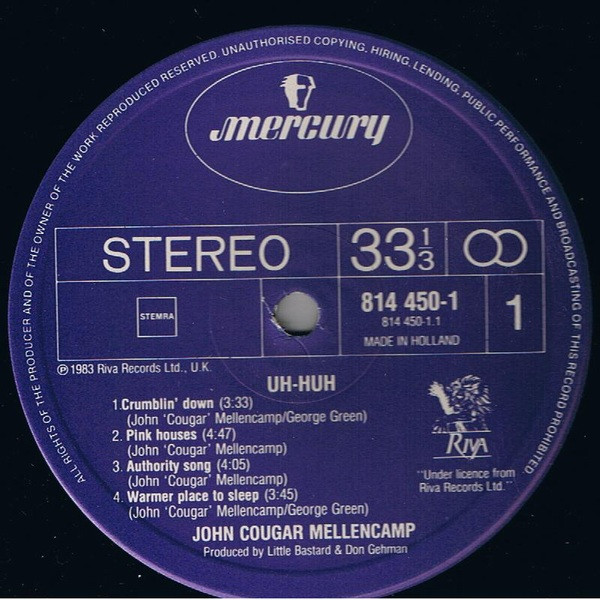 John Cougar Mellencamp - Uh-Huh | Mercury (814 450-1) - 3