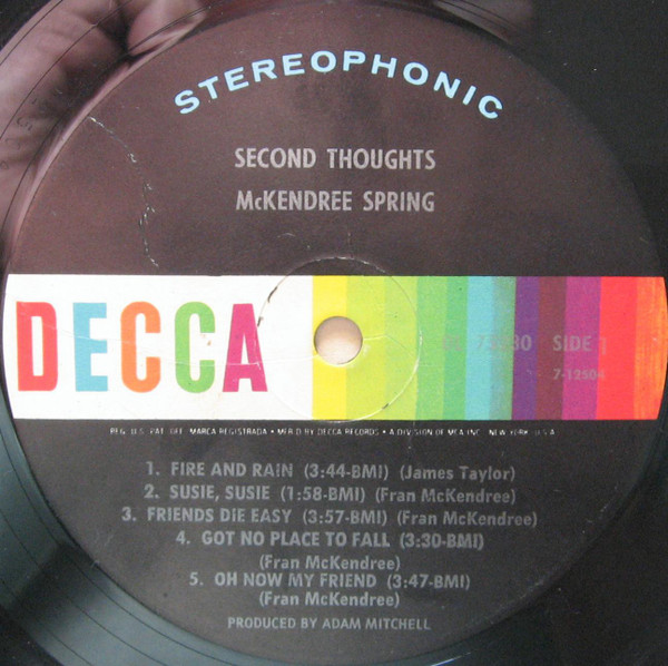 McKendree Spring - Second Thoughts | Decca (DL 75230)