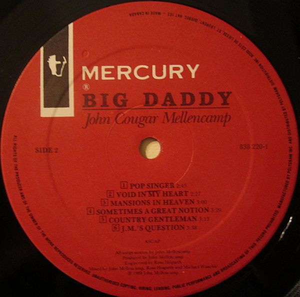 John Cougar Mellencamp - Big Daddy | Mercury (838 220-1) - 4