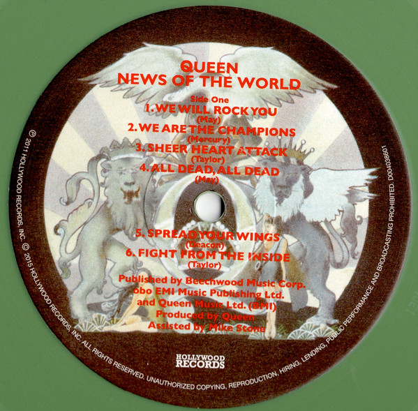 Queen - News of the World LP - OLIVE GREEN | Hollywood Records (D004038601) - 4