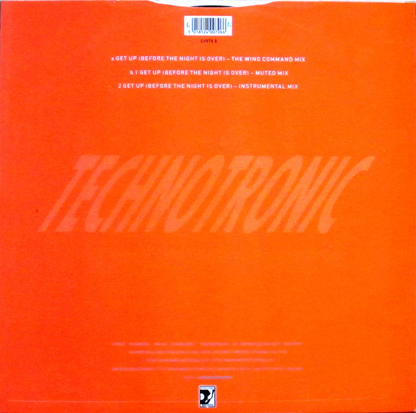 Technotronic Featuring Ya Kid K - Get Up (Before The Night Is Over) (Remix) | Swanyard Records Ltd (SYRTR 8) - 2 Technotronic Featuring Ya Kid K - Get Up (Before The Night Is Over) (Remix) | Swanyard Records Ltd (SYRTR 8) - 2