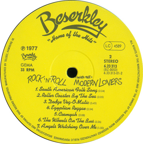 Jonathan Richman & The Modern Lovers - Rock 'N' Roll With The Modern Lovers | Beserkley (6.23313 AO) - 4 Jonathan Richman & The Modern Lovers - Rock 'N' Roll With The Modern Lovers | Beserkley (6.23313 AO) - 4