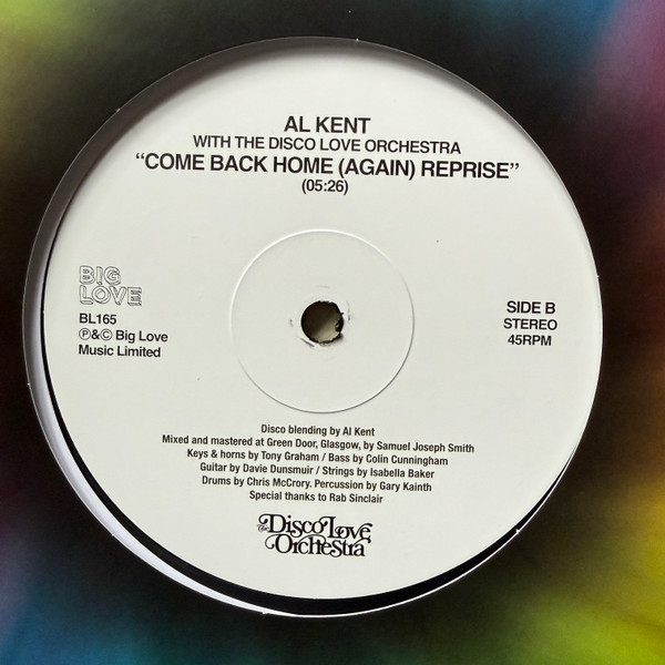 Al Kent With The Disco Love Orchestra - Come Back Home (Again) | Big Love (BL165) - 3