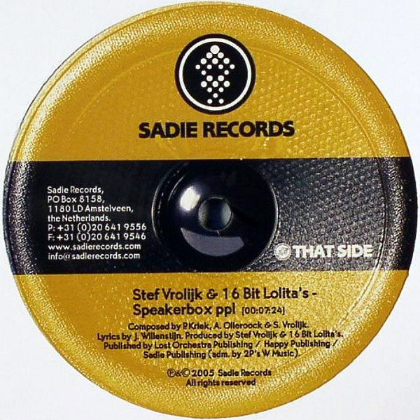 Stef Vrolijk & 16 Bit Lolita's - Out There / Speakerbox Ppl | Sadie Records (SADIE 19) - 2