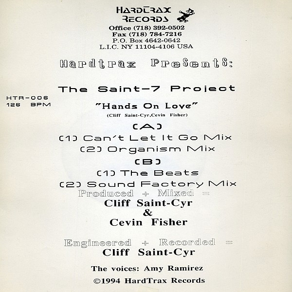 Saint-7 - Hands On Love | Hardtrax Records (HTR-006)
