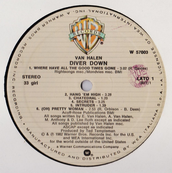 Van Halen - Diver Down | Warner Bros. Records (W 57003) - 3