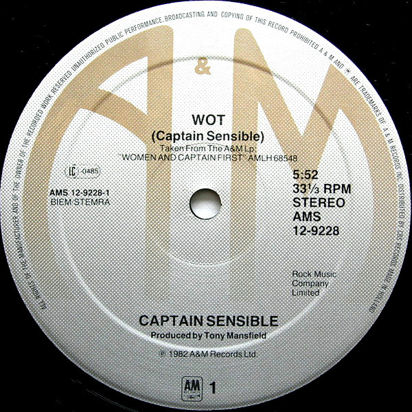 Captain Sensible - Wot! | A&M Records (AMS 12-9228) - 3