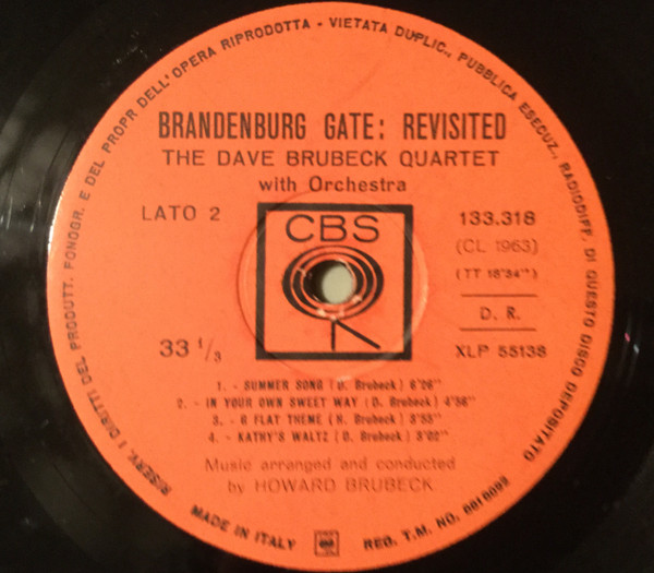 The Dave Brubeck Quartet - Brandenburg Gate: Revisited | CBS (CP 133.318) - 4 The Dave Brubeck Quartet - Brandenburg Gate: Revisited | CBS (CP 133.318) - 4