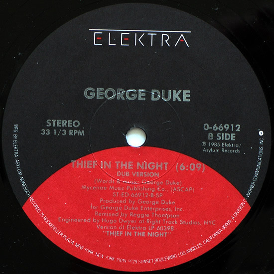 George Duke - Thief In The Night | Elektra (0-66912) - 2
