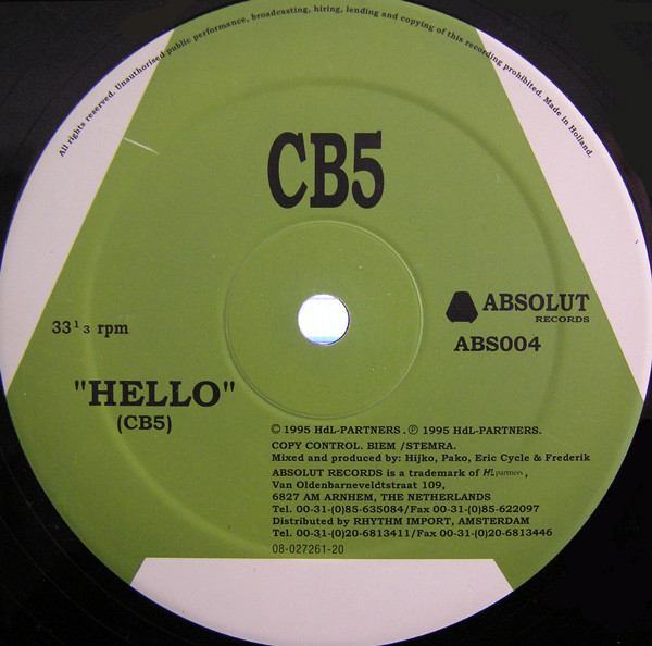 CB5 - Hello / Klip | Absolut Records (ABS004) - 2