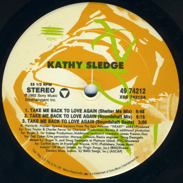 Kathy Sledge - Take Me Back To Love Again | Epic (49 74212) - 3
