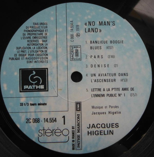Jacques Higelin - No Man's Land | Pathé (2.C.068.14554) - 4