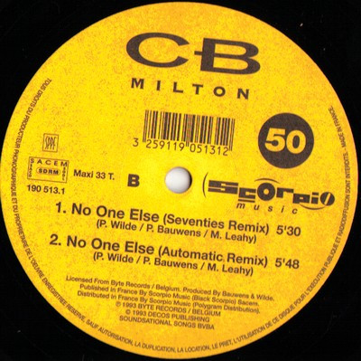 CB Milton - No One Else | Scorpio Music (190 513-1) - 3
