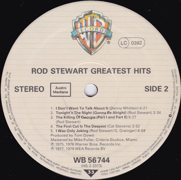 Rod Stewart - Greatest Hits | Warner Bros. Records (WB 56 744) - 4
