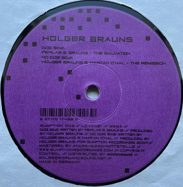 Holger Brauns - The Salvation / The Remission | Gumption Recordings (GUMPTION 009)