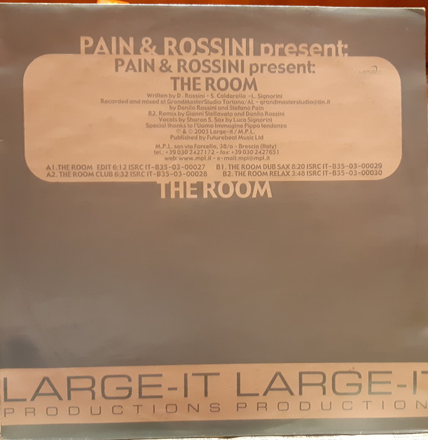 Pain & Rossini - The Room | Large-IT Productions (LGT-IT 8033)
