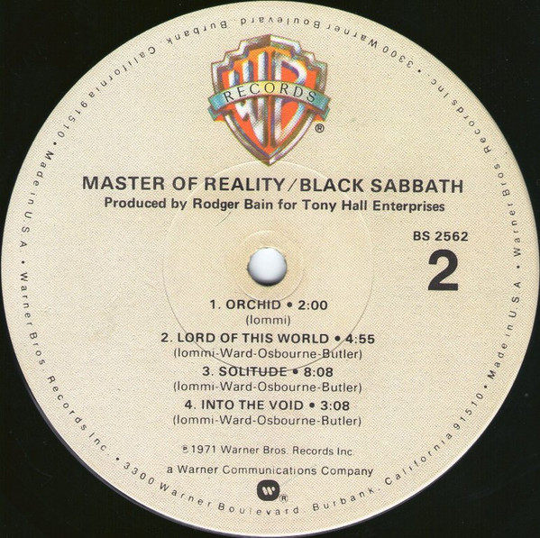 Black Sabbath - Master Of Reality | Warner Bros. Records (BS 2562) - 4 Black Sabbath - Master Of Reality | Warner Bros. Records (BS 2562) - 4