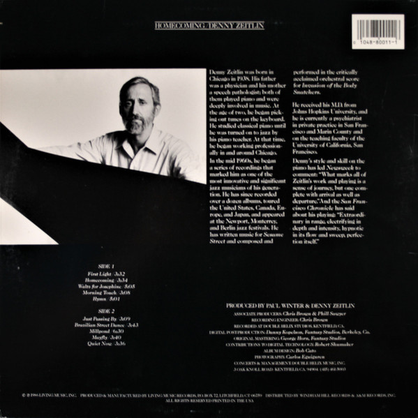 Denny Zeitlin - Homecoming | Living Music (LM0011) - 2 Denny Zeitlin - Homecoming | Living Music (LM0011) - 2