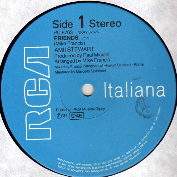 Amii Stewart - Friends (Extended Version) | RCA (PC 6763) - 3 Amii Stewart - Friends (Extended Version) | RCA (PC 6763) - 3