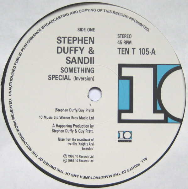 Stephen Duffy And Sandii - Something Special | 10 Records (TEN T105) - 3 Stephen Duffy And Sandii - Something Special | 10 Records (TEN T105) - 3