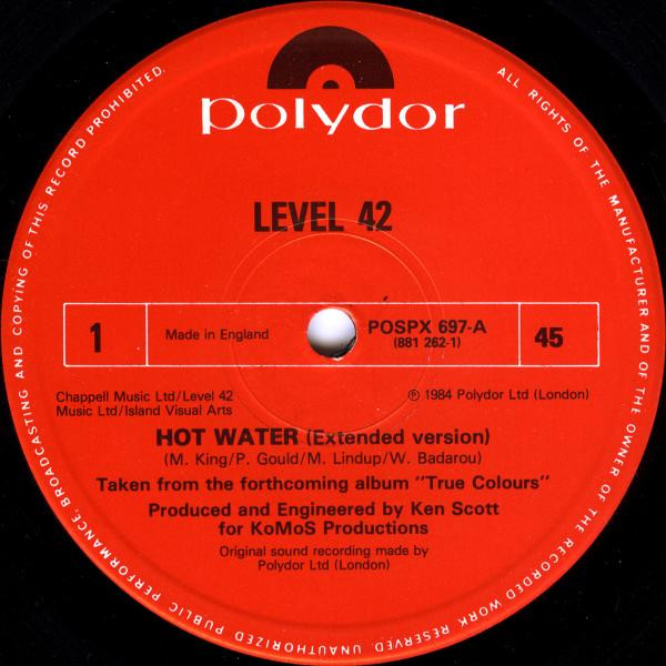 Level 42 - Hot Water | Polydor (POSPX 697) - 3