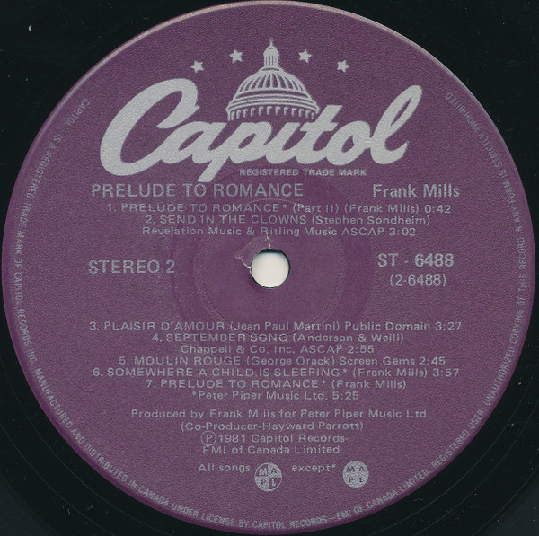 Frank Mills - Prelude To Romance | Capitol Records (ST-6488)