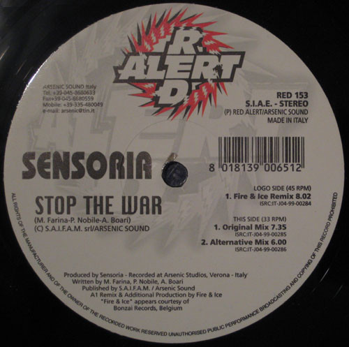 Sensoria X - Stop The War | Red Alert (RED 153)