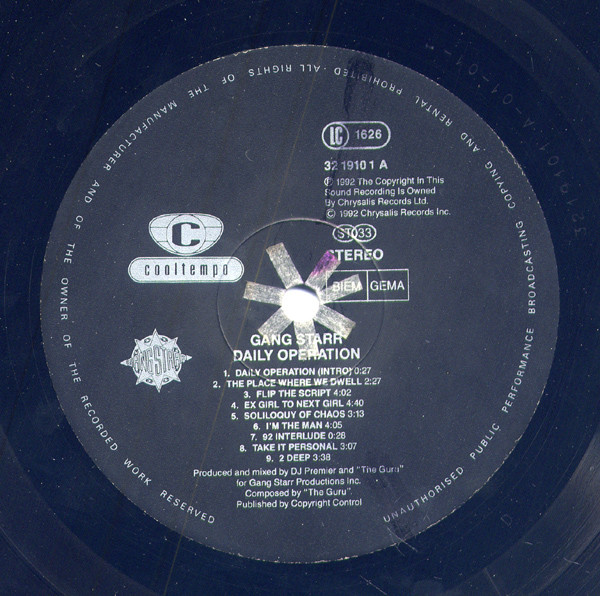 Gang Starr - Daily Operation | Cooltempo (32 1910 1) - 3 Gang Starr - Daily Operation | Cooltempo (32 1910 1) - 3