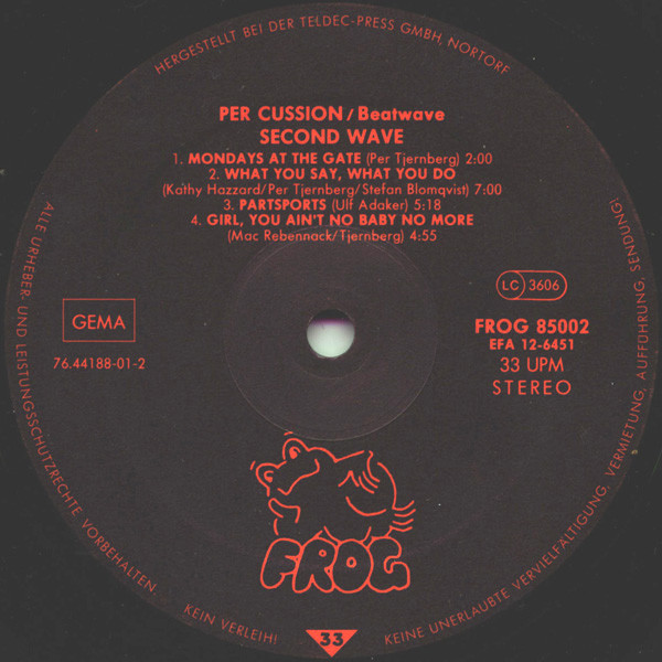 Per Cussion - Beatwave | Frog Records (FROG 85002) - 4