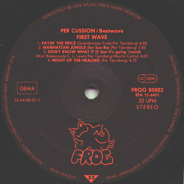 Per Cussion - Beatwave | Frog Records (FROG 85002) - 3
