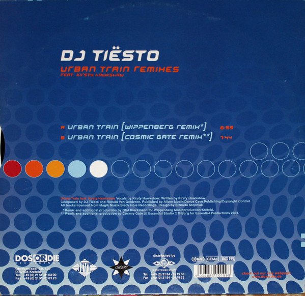 DJ Tiësto Feat. Kirsty Hawkshaw - Urban Train Remixes - Part 3 | Dos Or Die Recordings (DOS 199) - 2