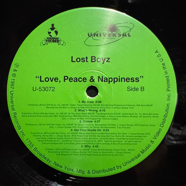 Lost Boyz - Love, Peace And Nappiness | Universal Records (U-53072) - 3