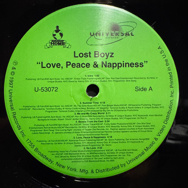 Lost Boyz - Love, Peace And Nappiness | Universal Records (U-53072) - 2