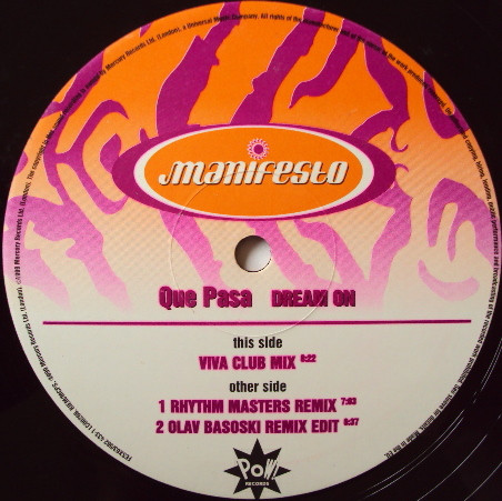 Que Pasa - Dream On | Manifesto (FESX63) - 3