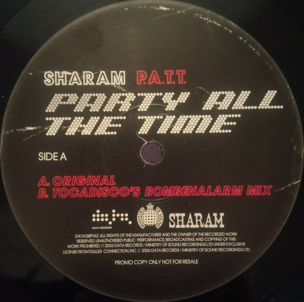 Sharam - P.A.T.T. (Party All The Time) | Data Records (DATA138P1A2) - 3