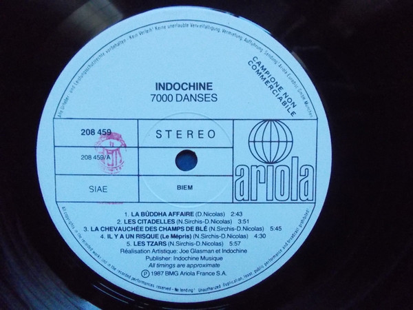 Indochine - 7000 Danses | Ariola (208 459) - 2