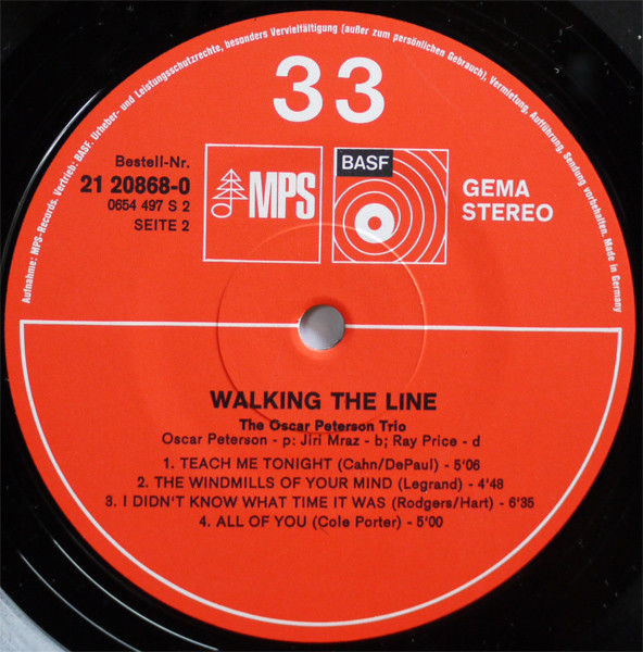 The Oscar Peterson Trio - Walking The Line | MPS Records (21 20868-0) - 4